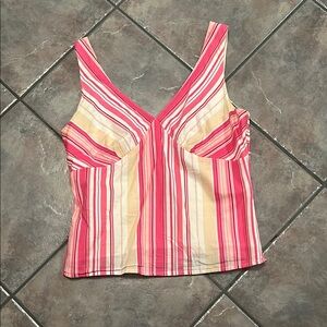 Striped Pink and Cream Women's Top